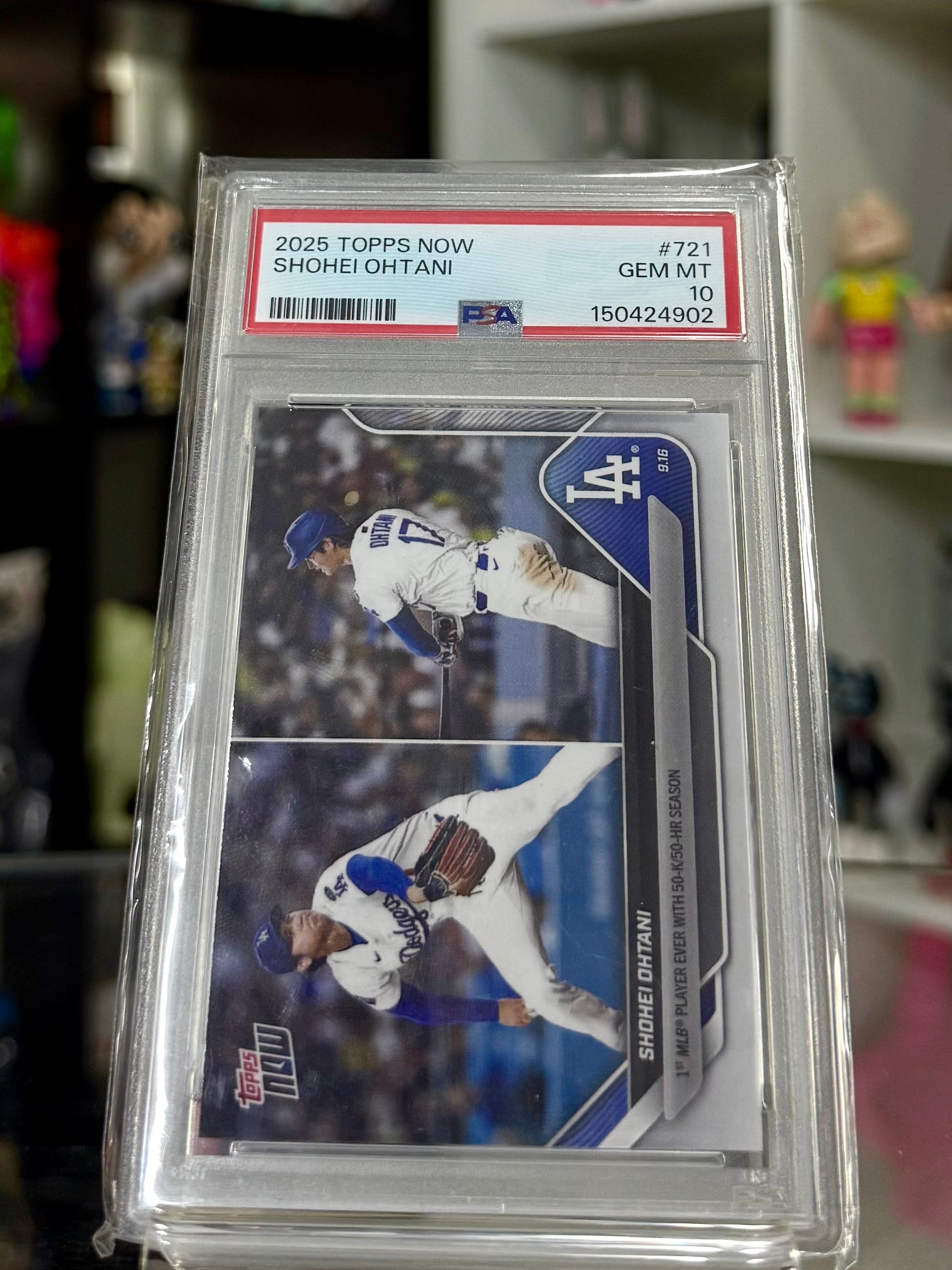 Topps Now #721 – Shohei Ohtani | PSA 10 GEM MINT • Los Angeles Dodgers (2025)